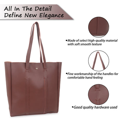 Aliza Stella Tote Bag with Double Shoulder Handle - Coffee