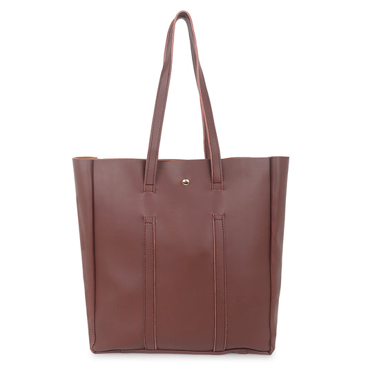 Aliza Stella Tote Bag with Double Shoulder Handle - Coffee