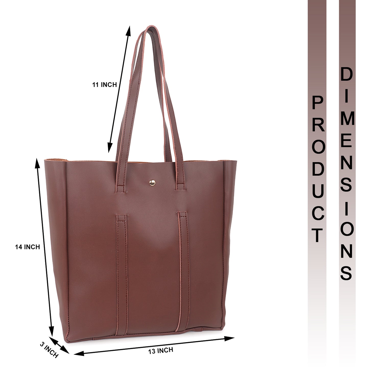 Aliza Stella Tote Bag with Double Shoulder Handle - Coffee