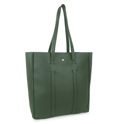 Aliza Stella Tote Bag with Double Shoulder Handle - Olive Green