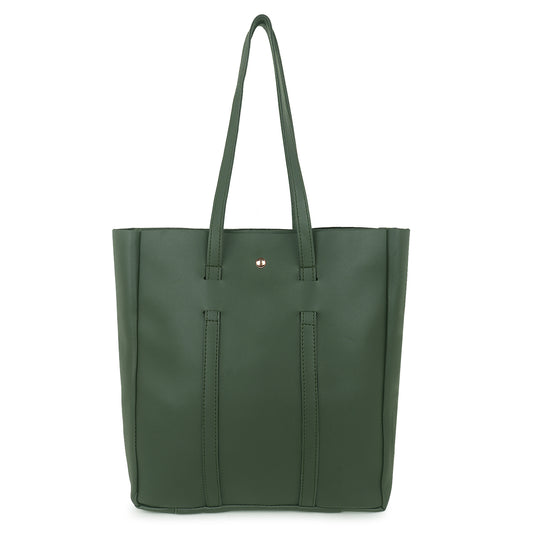 Aliza Stella Tote Bag with Double Shoulder Handle - Olive Green