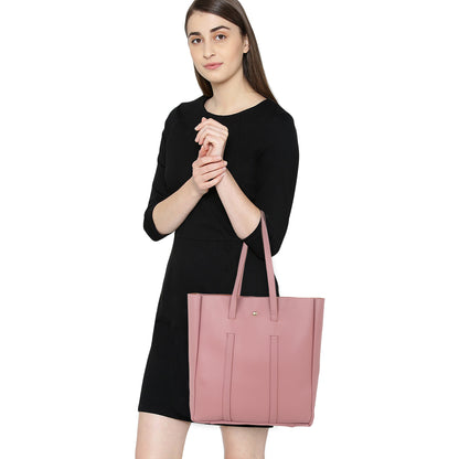 Aliza Stella Tote Bag with Double Shoulder Handle - Pink