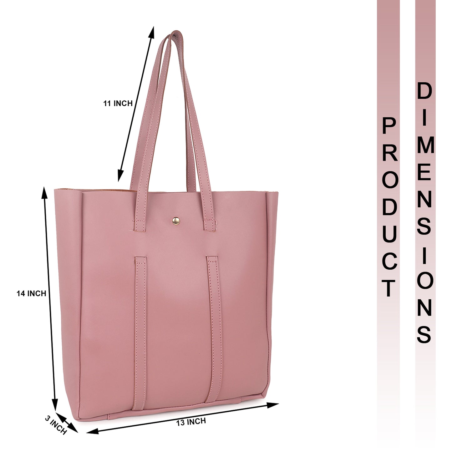 Aliza Stella Tote Bag with Double Shoulder Handle - Pink