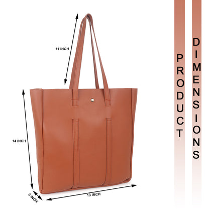 Copy of Aliza Stella Tote Bag with Double Shoulder Handle - Tan