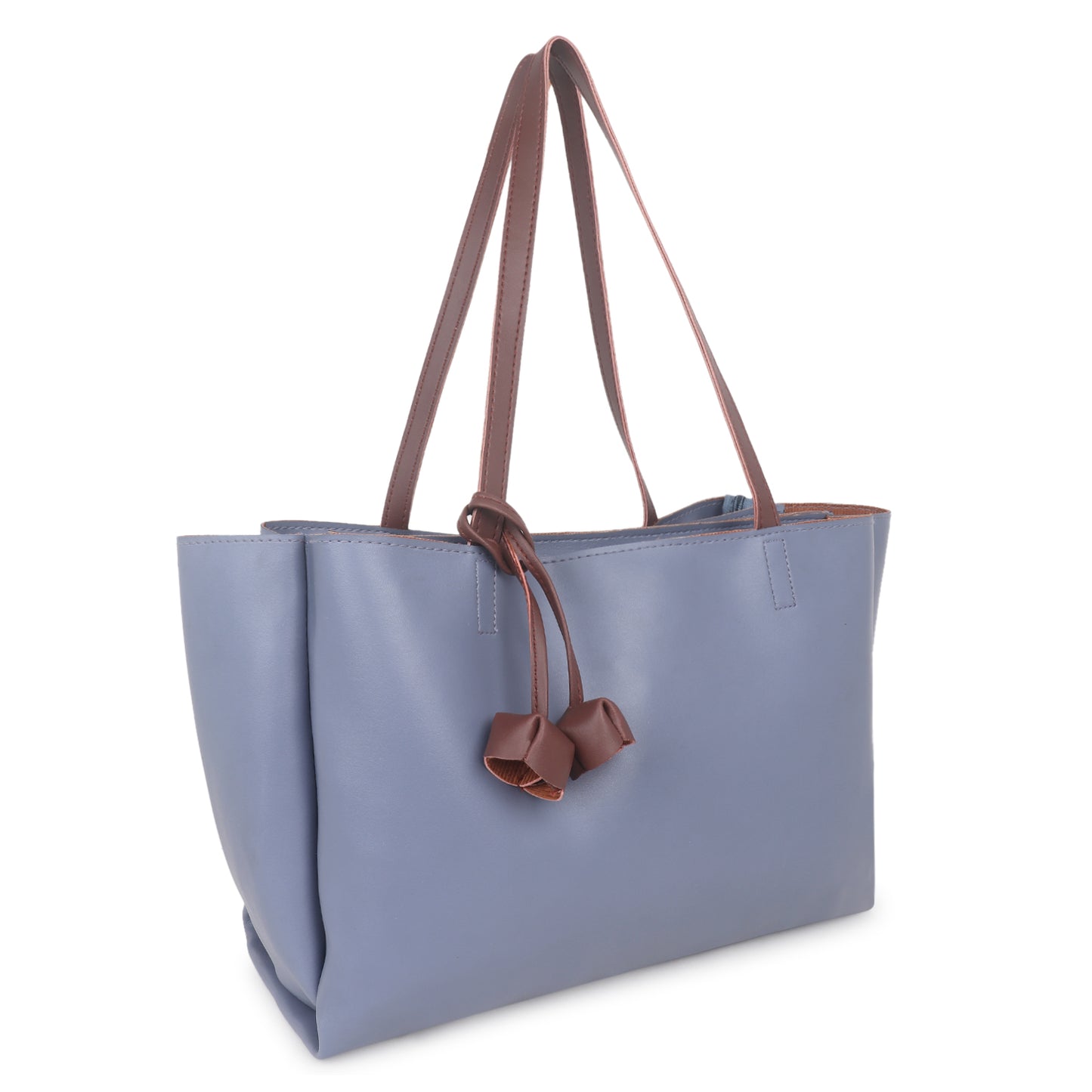 Adhara Vegan Leather Tote Bag - Blue