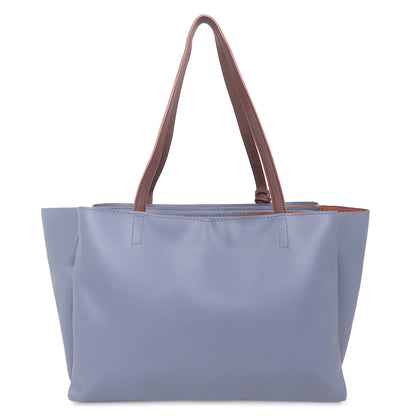 Adhara Vegan Leather Tote Bag - Blue