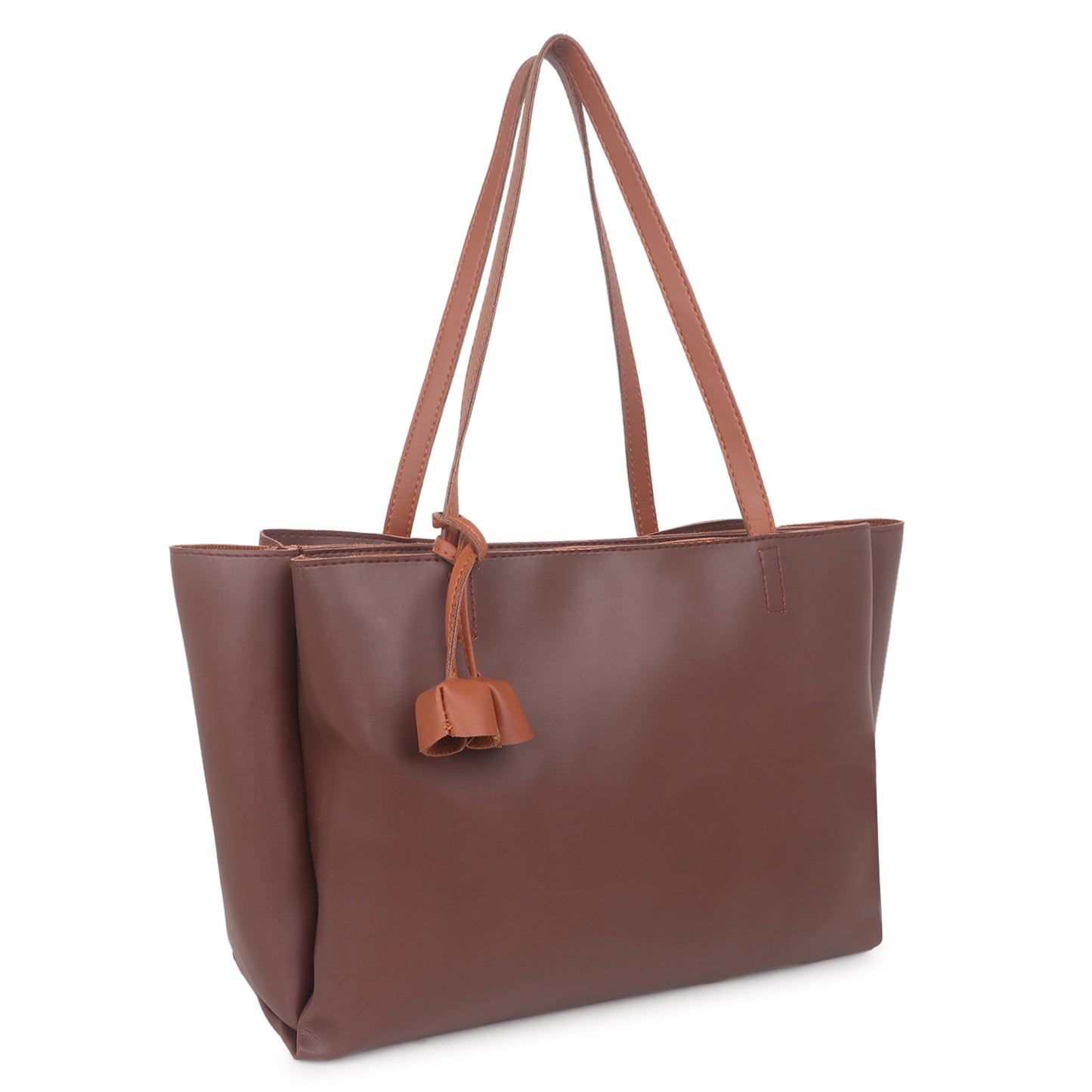 Adhara Vegan Leather Tote Bag - Coffee