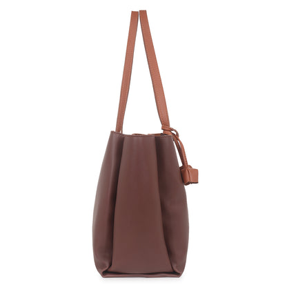 Adhara Vegan Leather Tote Bag - Coffee