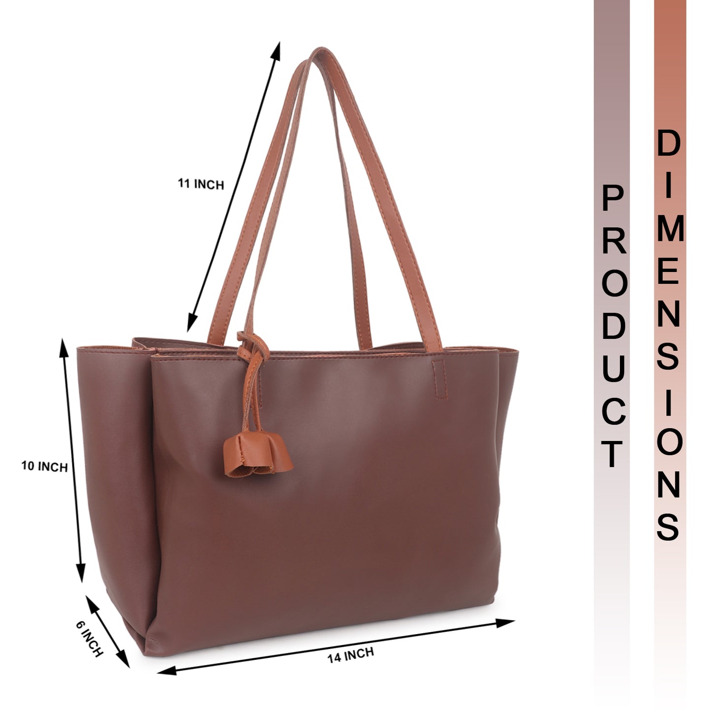 Adhara Vegan Leather Tote Bag - Coffee