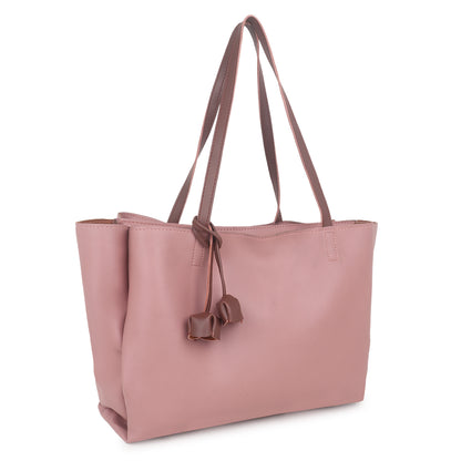 Adhara Vegan Leather Tote Bag - Peach