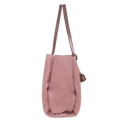 Adhara Vegan Leather Tote Bag - Peach