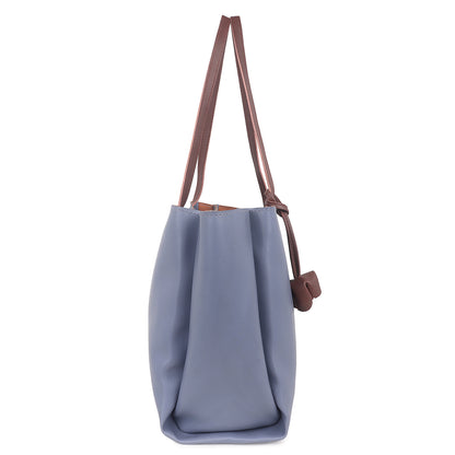 Adhara Vegan Leather Tote Bag - Blue