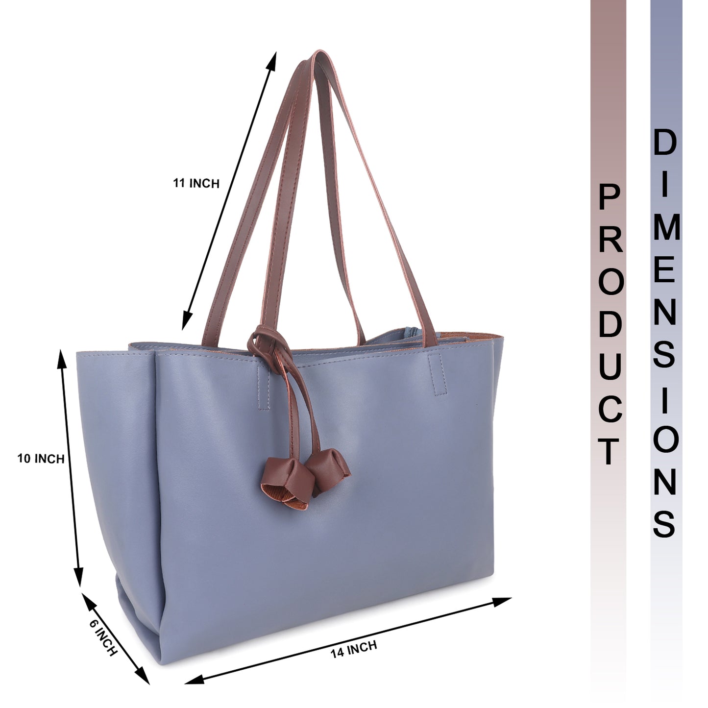 Adhara Vegan Leather Tote Bag - Blue