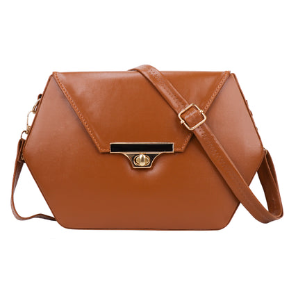 Miss Diamond Vegan Leather Box Sling Bag - Brown