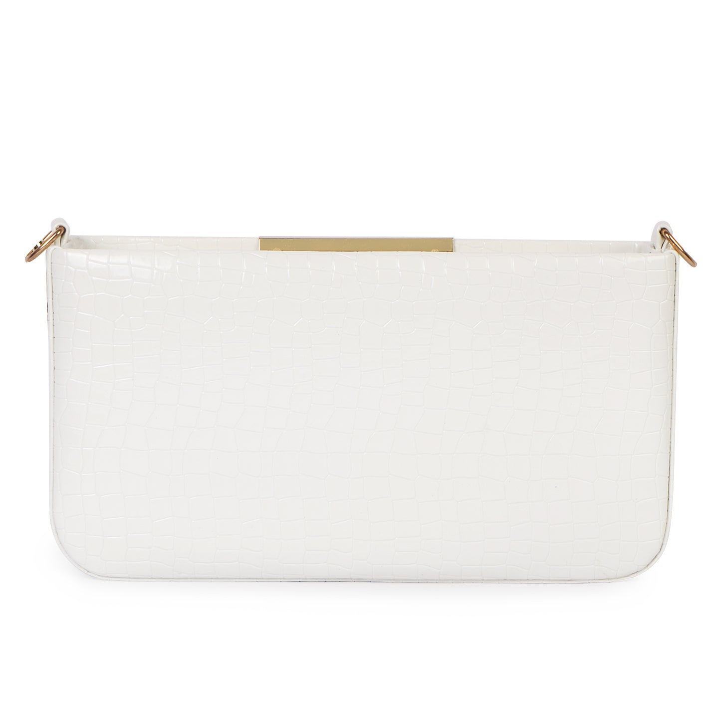 Miss Zury Viper Skin Vegan Leather Sling Bag - White