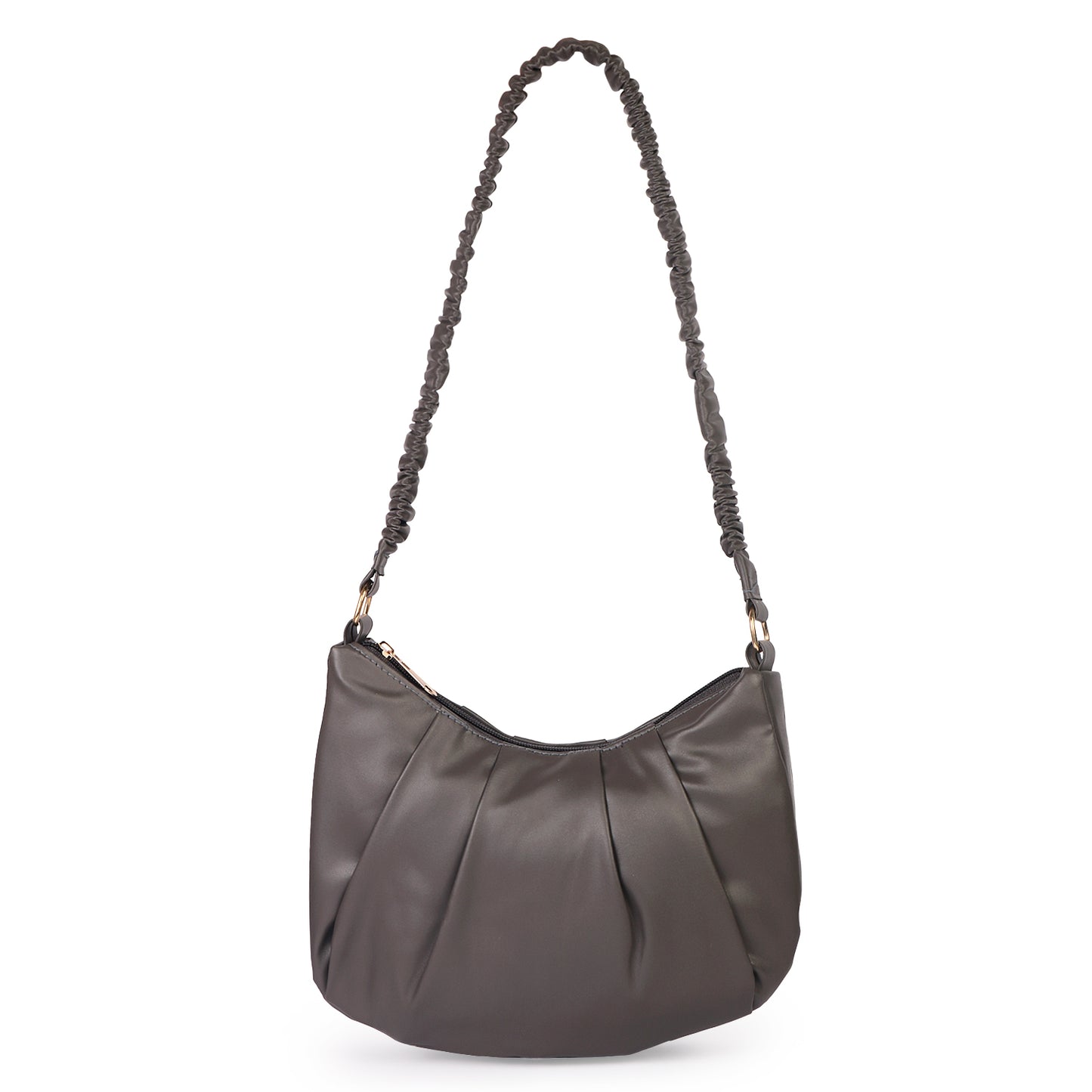 Monaco Wrinkle Vegan Leather Shoulder Bag - Brown