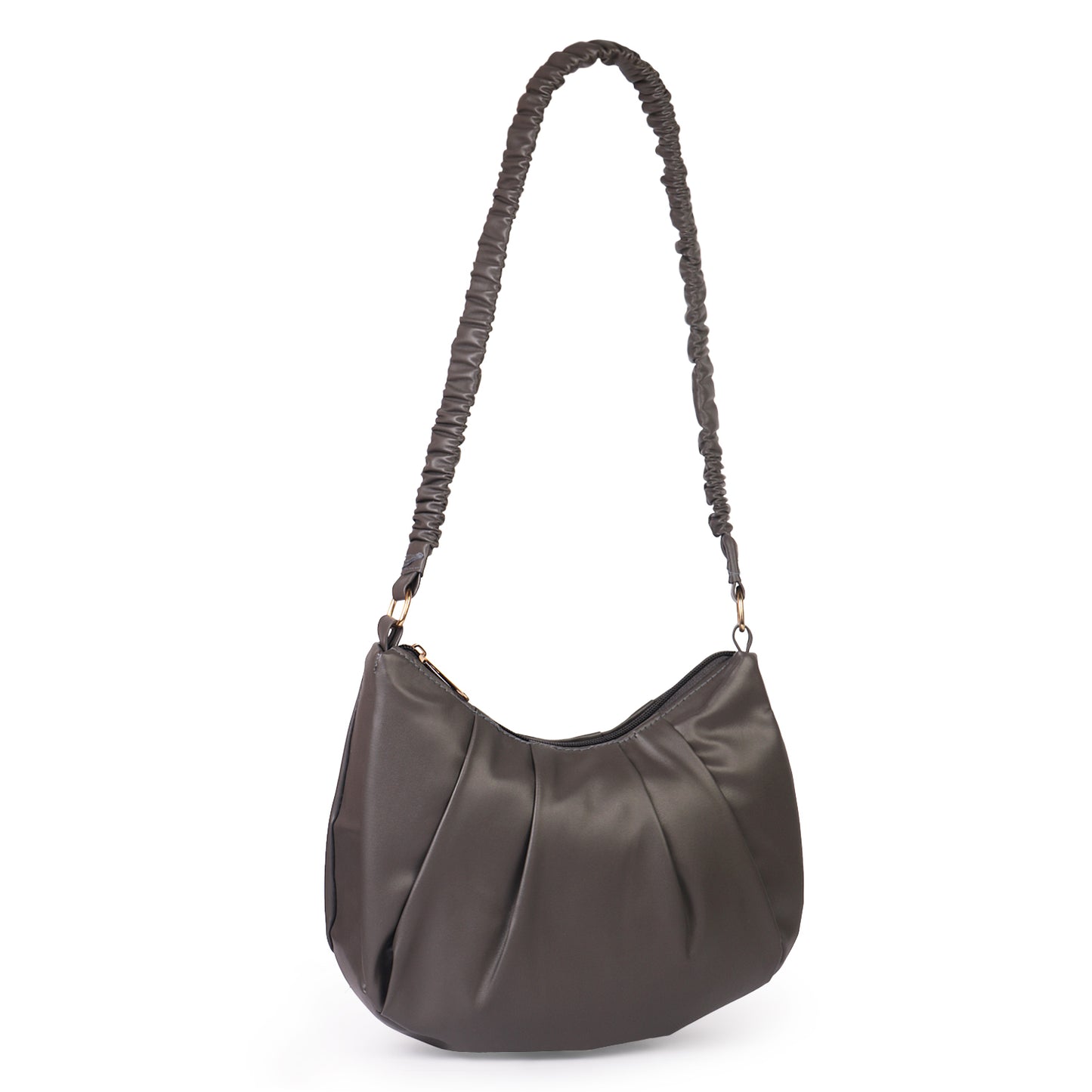 Monaco Wrinkle Vegan Leather Shoulder Bag - Brown