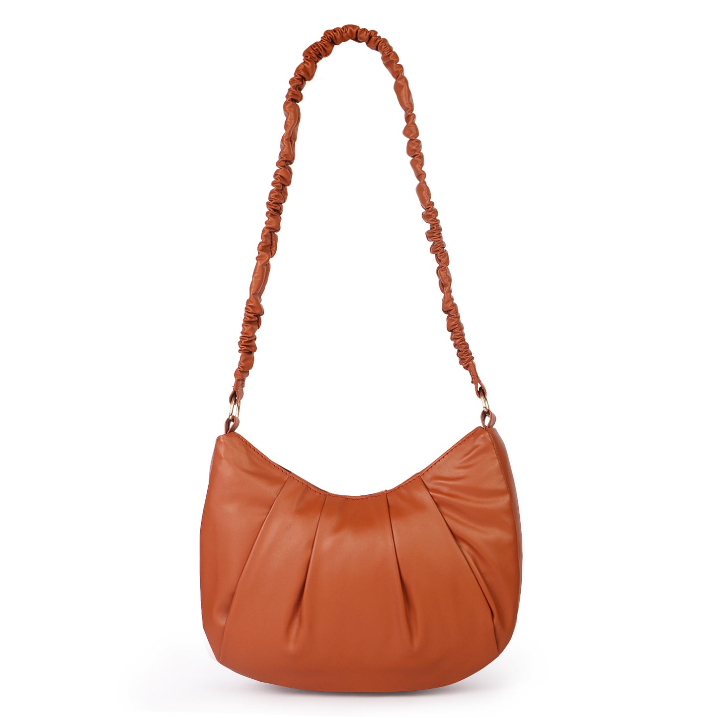 Monaco Wrinkle Vegan Leather Shoulder Bag - Tan