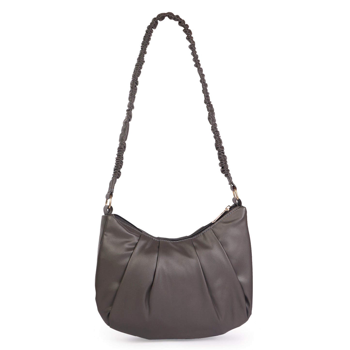 Monaco Wrinkle Vegan Leather Shoulder Bag - Brown