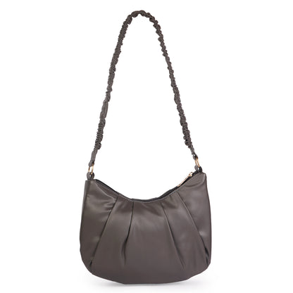 Monaco Wrinkle Vegan Leather Shoulder Bag - Brown