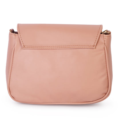 Ms. Trendy Stylish Vegan Leather Cross Body Sling Bag - Peach