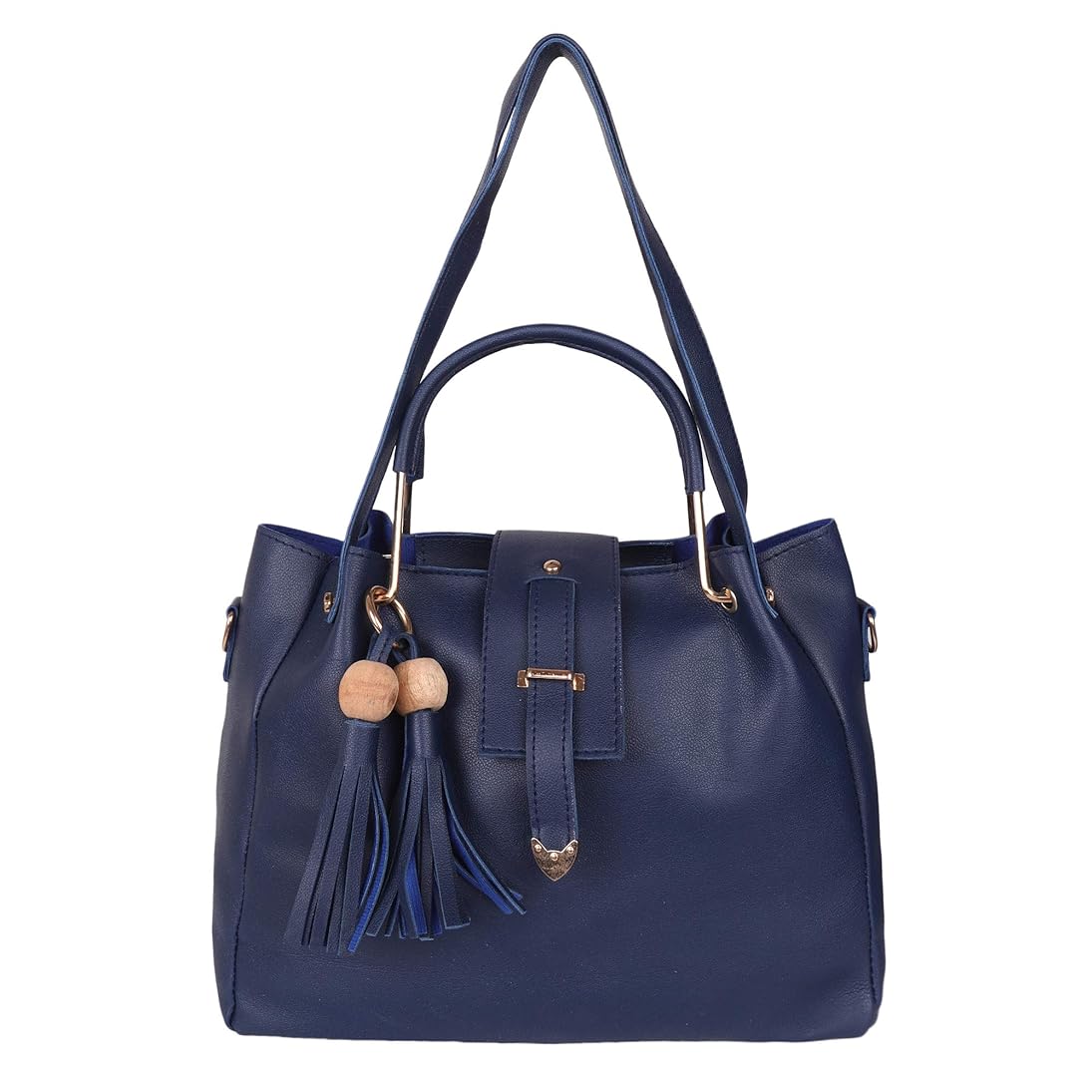 Ibiza Double Tassel Combo Pack of 2 Pcs Handbag with Sling Bag - Blue