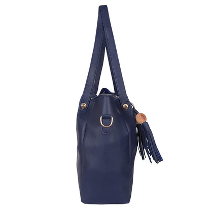 Ibiza Double Tassel Combo Pack of 2 Pcs Handbag with Sling Bag - Blue