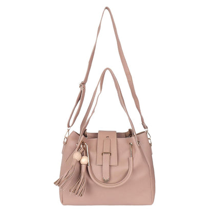 Ibiza Double Tassel Combo Pack of 2 Pcs Handbag with Sling Bag - Cream